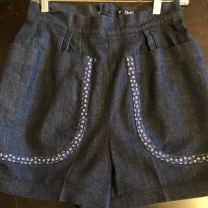 High Waisted Retro Pinup Shorts   - Size 28